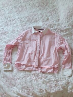 J. Crew Pink Button-Down Shirt with White Collar & Cuffs